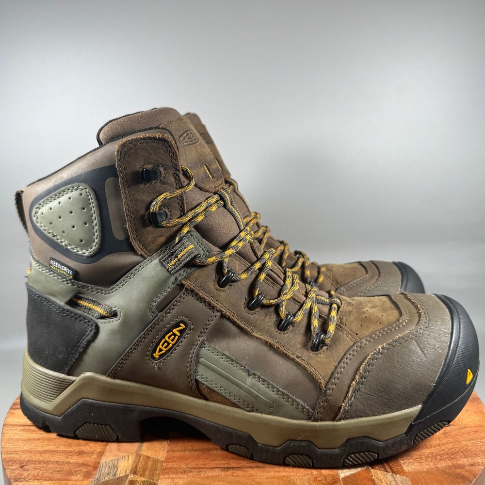 KEEN Utility Troy 6 Waterproof Carbon Fiber Toe Work Boots Mens 11D Dark Earth
